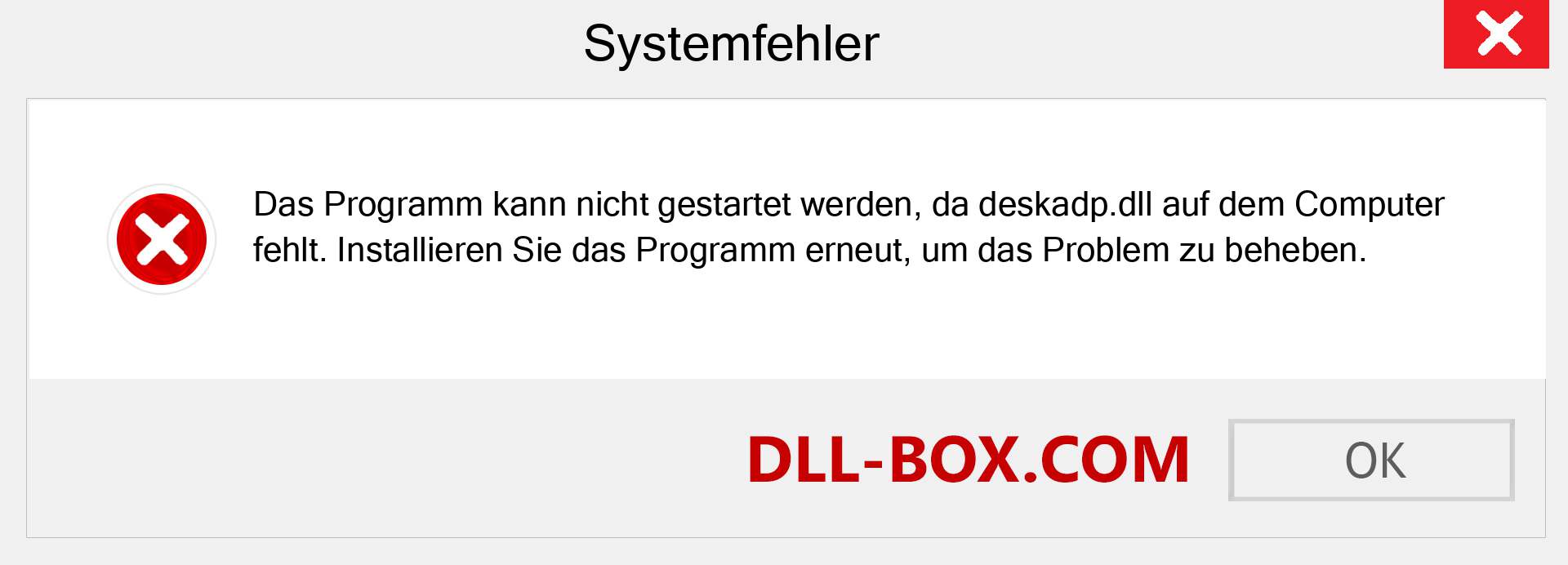 deskadp.dll-Datei fehlt?. Download für Windows 7, 8, 10 - Fix deskadp dll Missing Error unter Windows, Fotos, Bildern